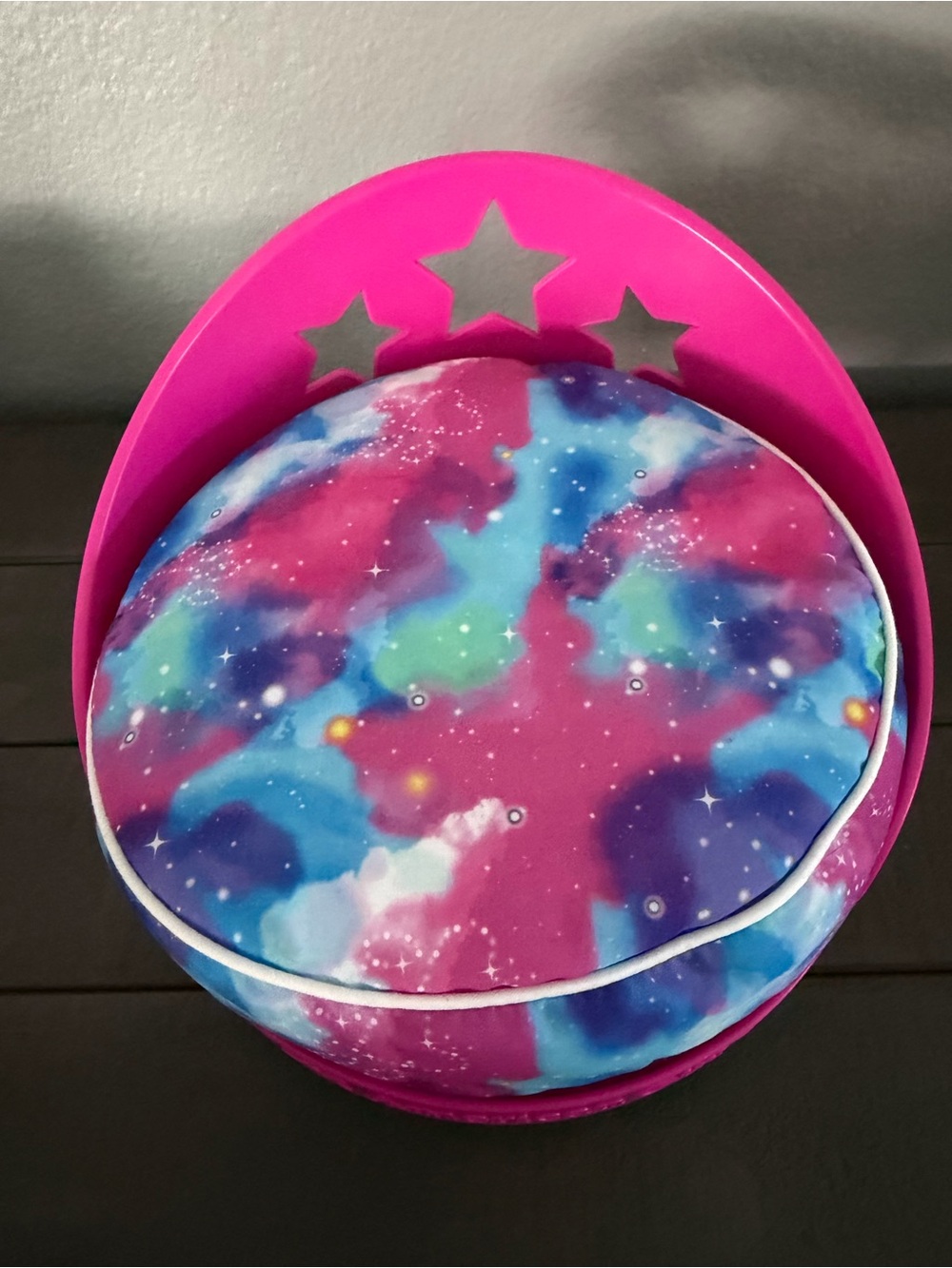 American Girl Doll Pet Bed Galaxy Print Round Cushioned Chair Seat
